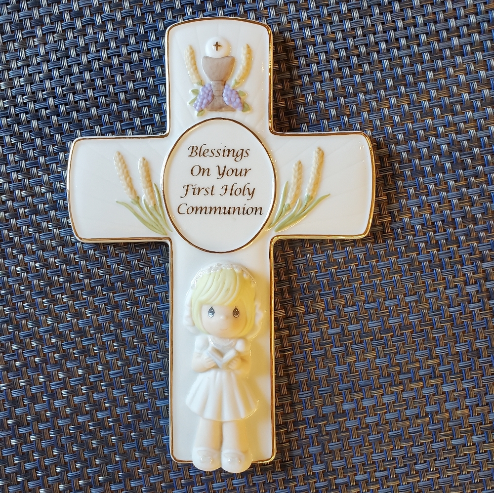 🛍Precious Moments 844032-First Holy Communion cross, girls